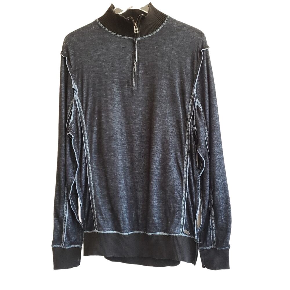 Buckle Men's Zip Up Sweater - Dark Gray